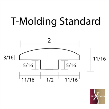 Stainable Flexible T-Molding for rounded or curved flooring installations